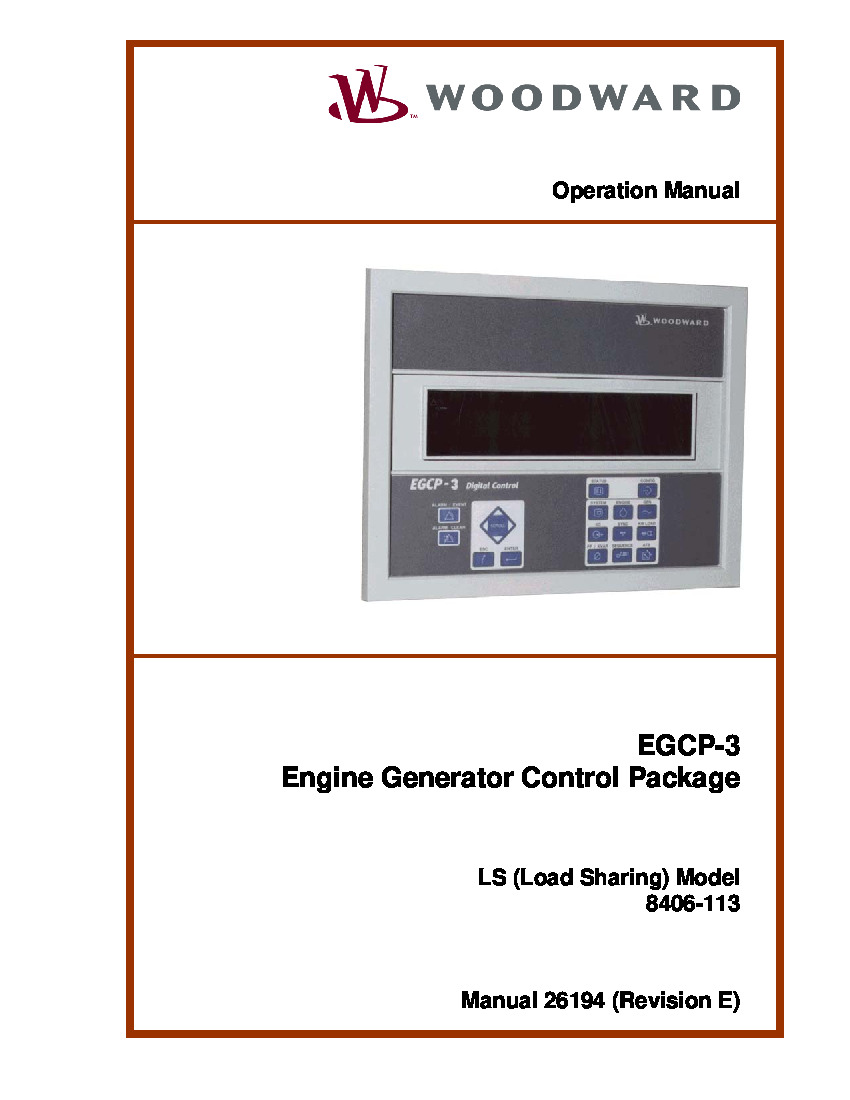 First Page Image of EGCP-3 8406-113 Manual 26194.pdf